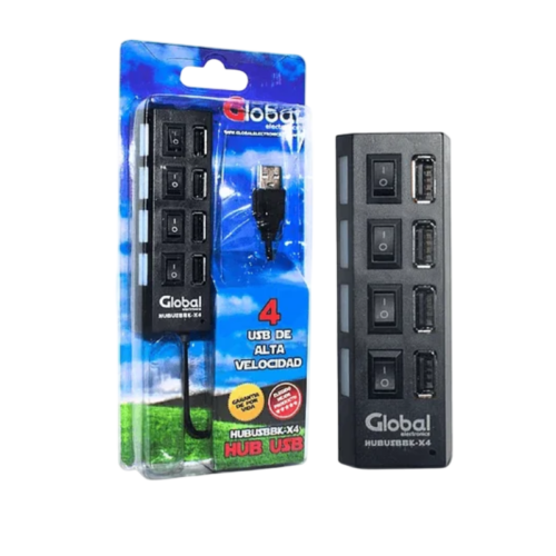 HUB USB GLOBAL HUBUSBBK-X4 4 PUERTOS USB